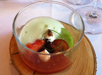 Gazpacho met komkommerschuim